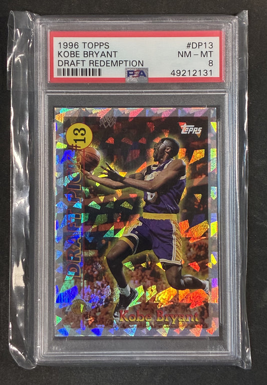PSA 8 Kobe Bryant 1996-97 Topps Draft Redemption Rookie Basketball Card