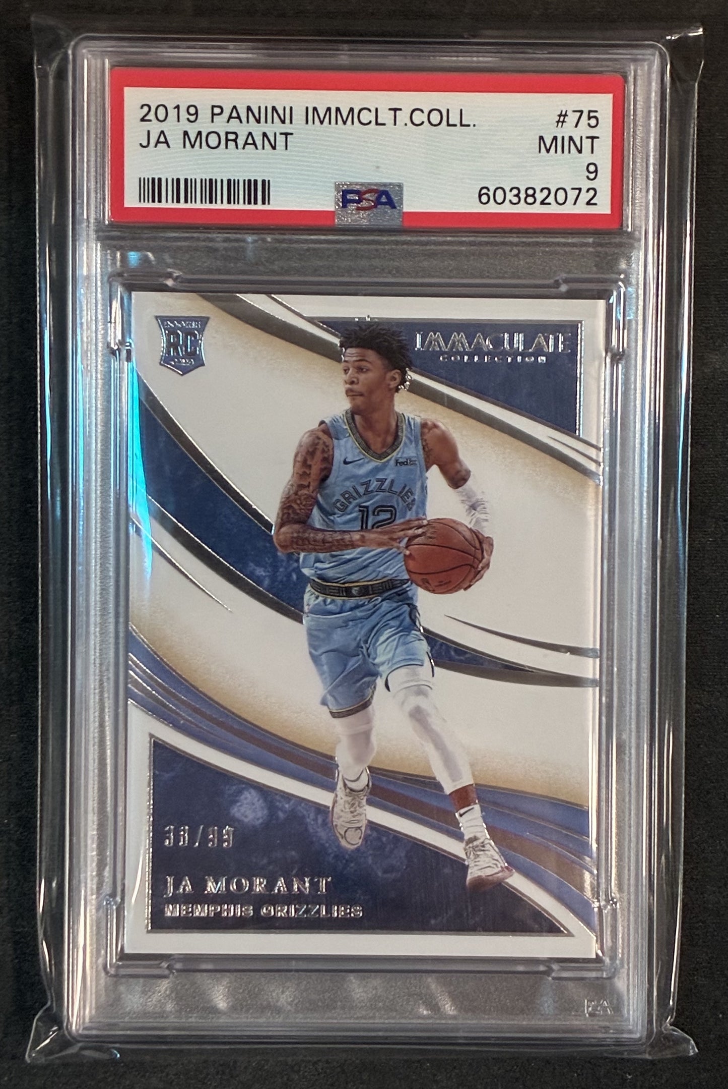 PSA 9 Ja Morant 2019-20 Panini Immaculate Collection Rookie /99 Basketball Card