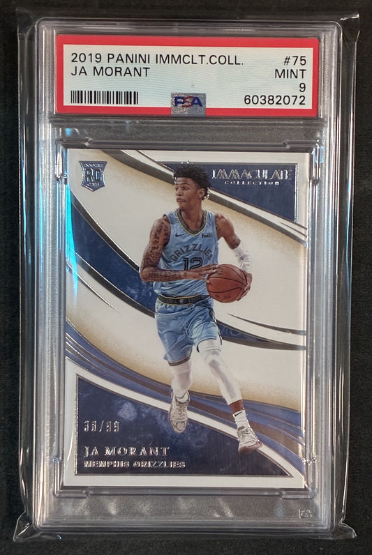PSA 9 Ja Morant 2019-20 Panini Immaculate Collection Rookie /99 Basketball Card