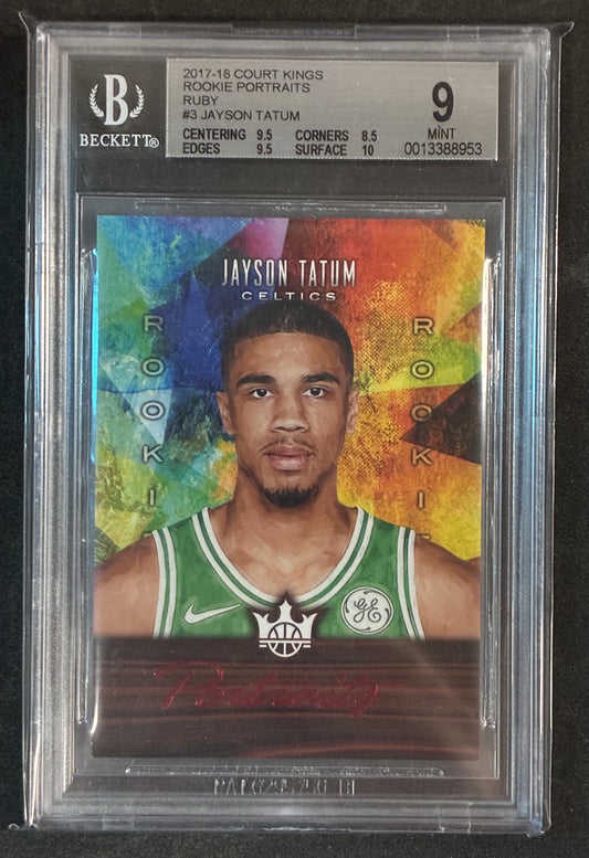 BGS 9 Jayson Tatum – 2017 Panini Court Kings Rookie Portraits Ruby #3 /65