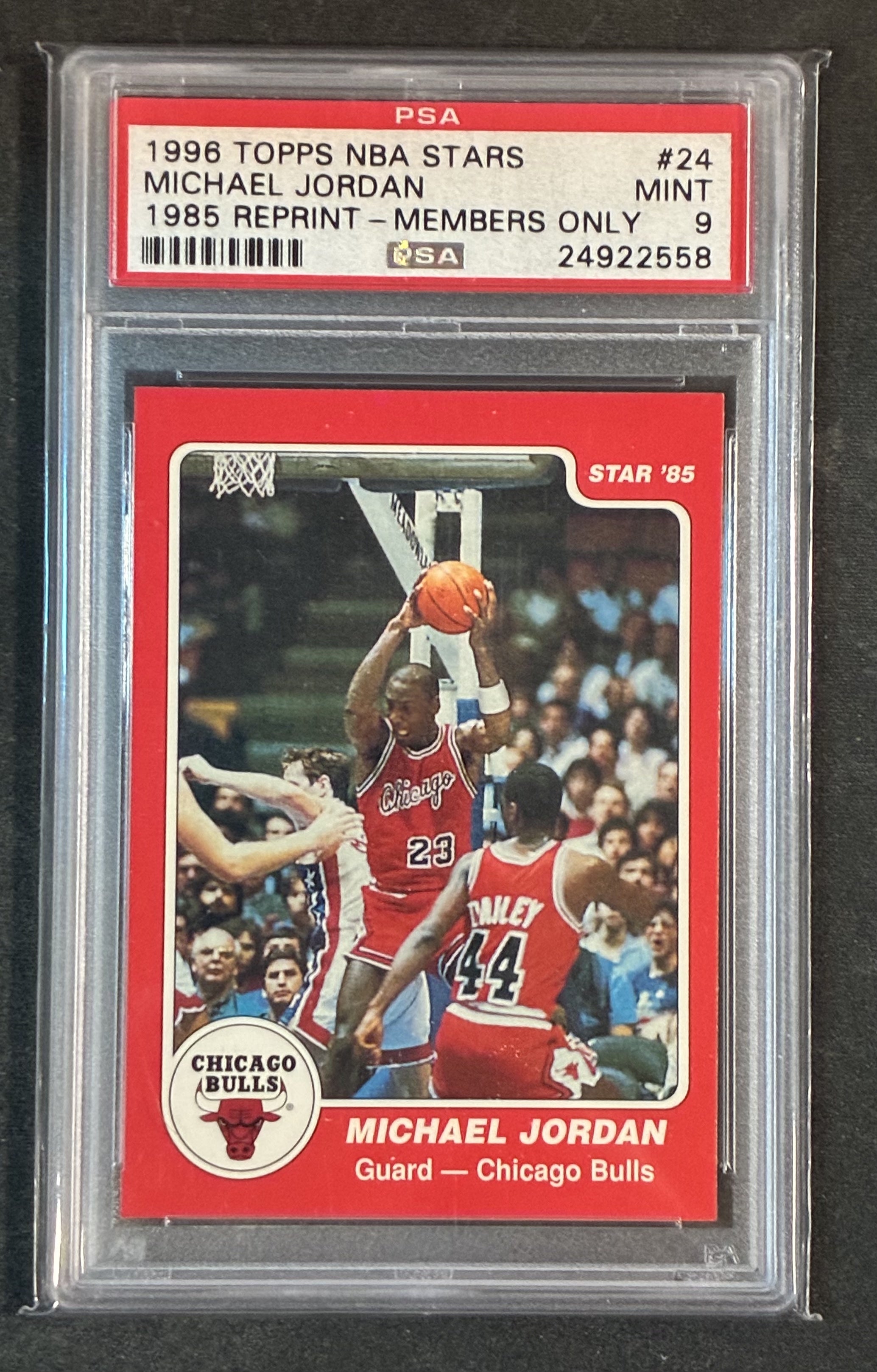 PSA 9 Michael Jordan – 1996 Topps NBA Stars 1985 Reprint Members