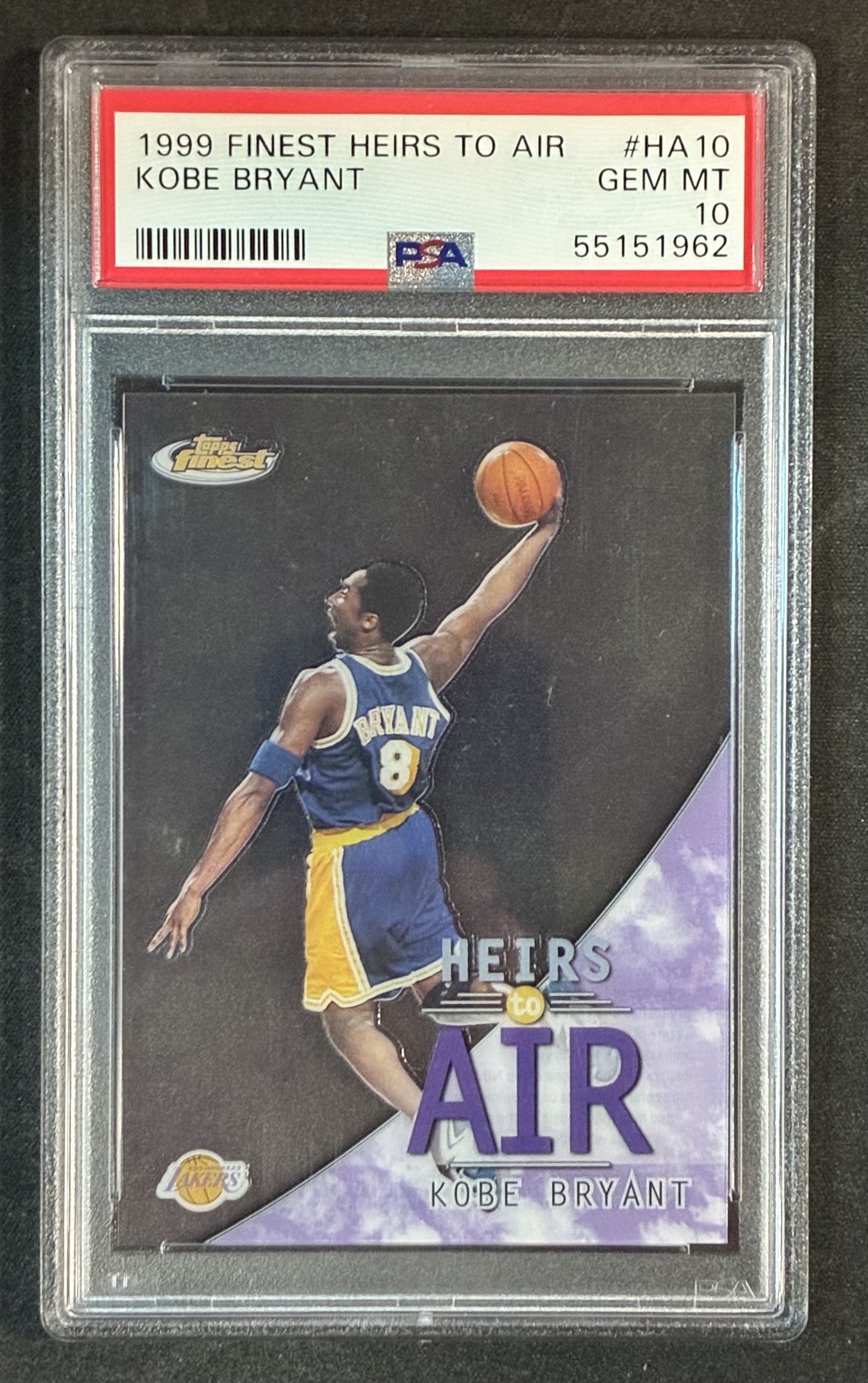 PSA 10 Kobe Bryant 1999 Finest Heirs to Air Basketball Card