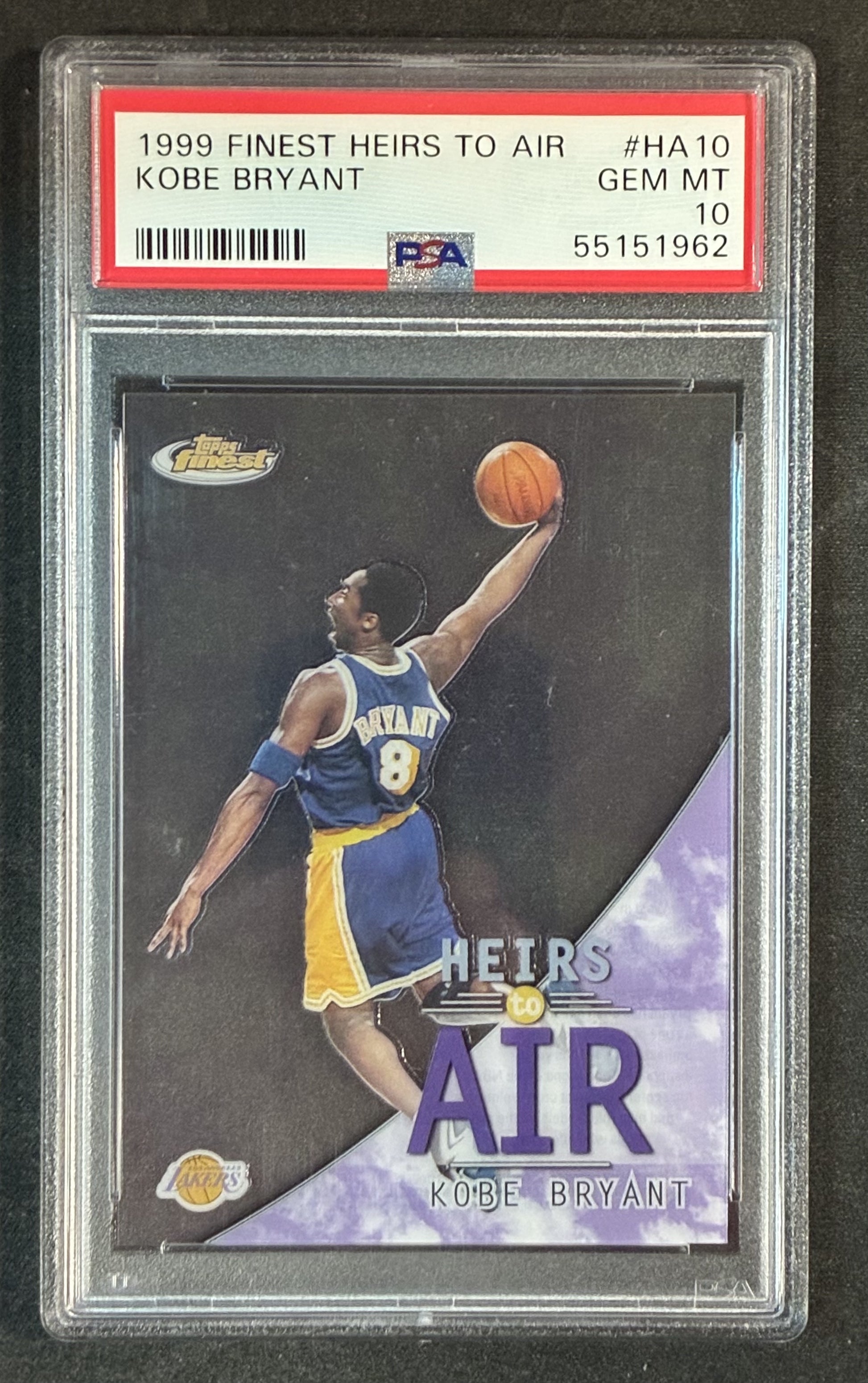 PSA 10 Kobe Bryant 1999 Finest Heirs to Air Basketball Card