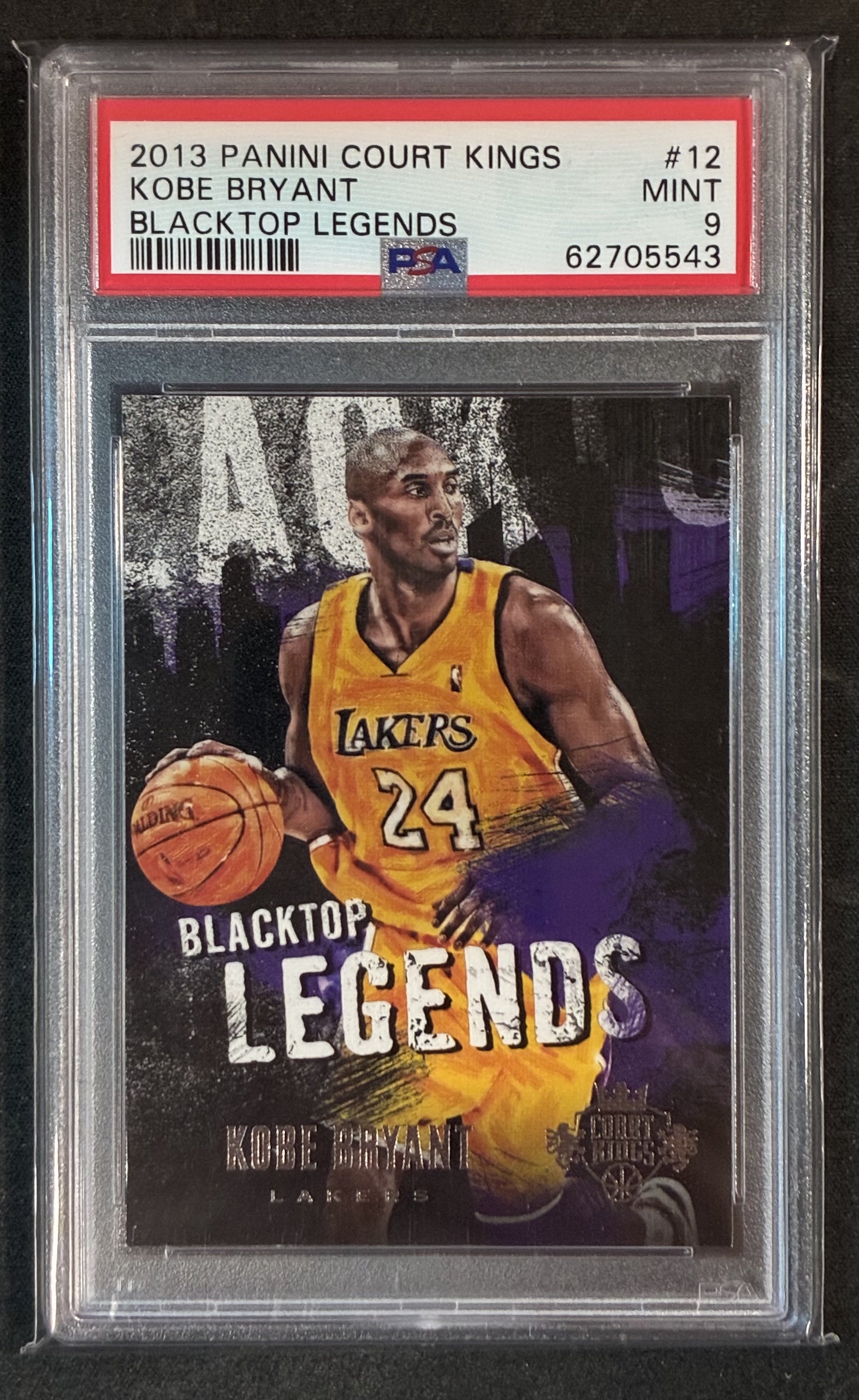 PSA 9 Kobe Bryant 2013 Panini Court Kings Blacktop Legends Basketball Card