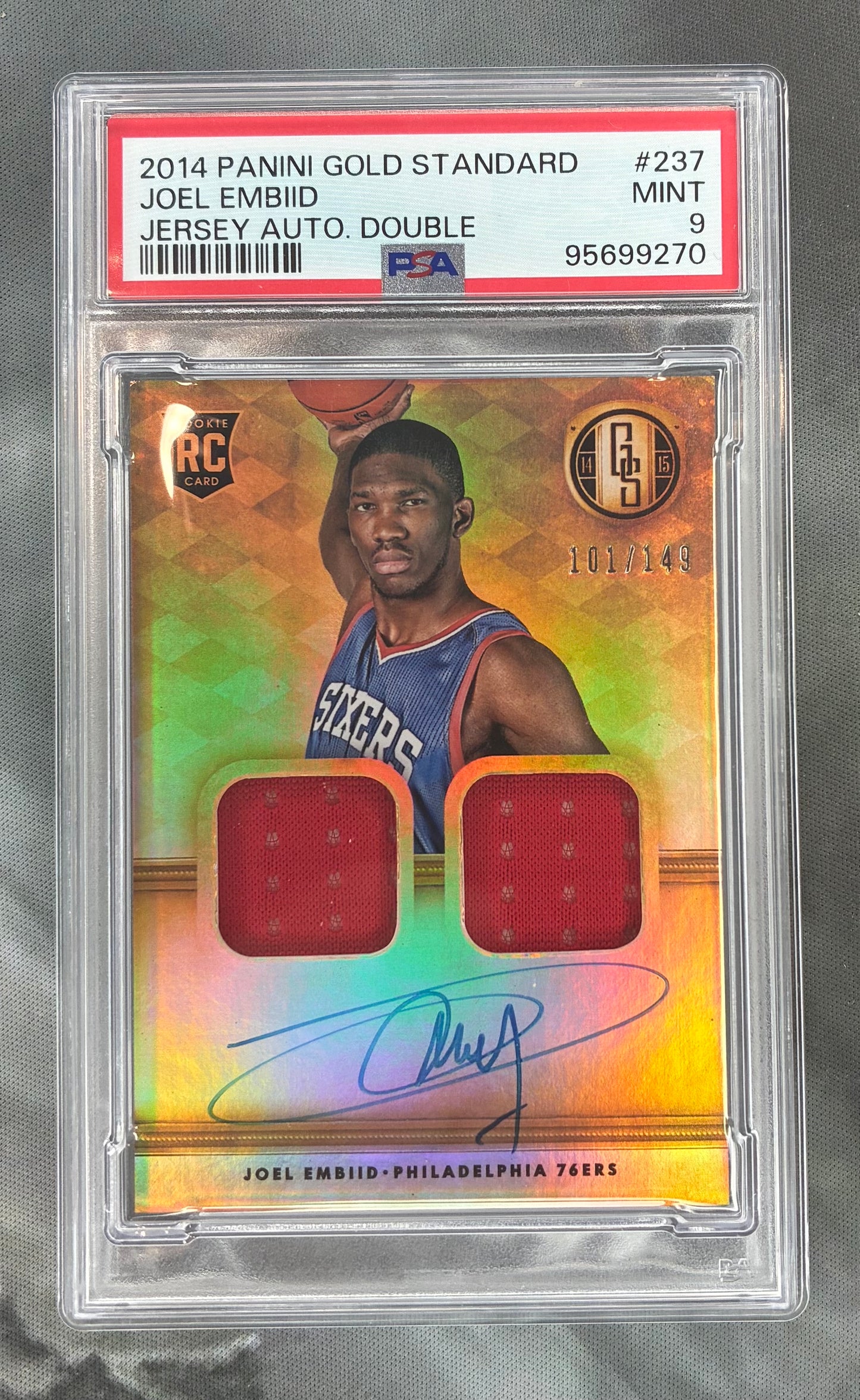 Joel Embiid | 2014-15 Panini Gold Standard RPA | Authentic Signature Auto /149 | Rookie RC | 76ers