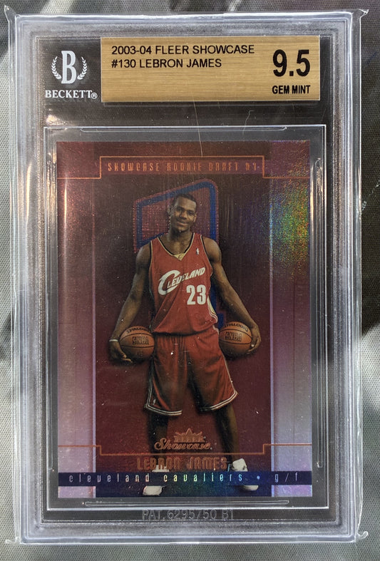 2003 Fleer Showcase LeBron James Rookie RC #130 /1000 BGS 9.5 GEM MINT