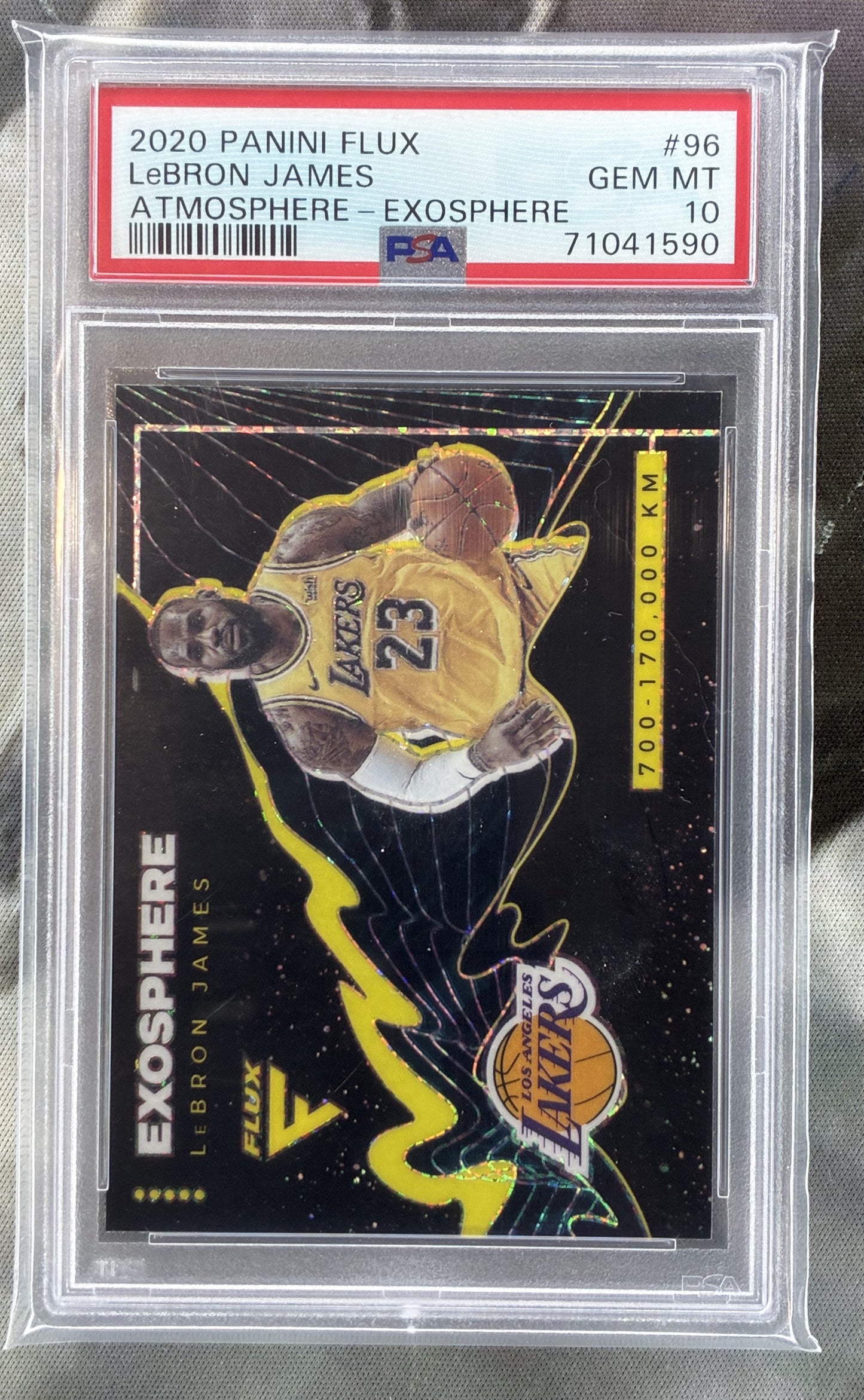 2020-21 Panini Flux LeBron James Atmosphere Exosphere #96 PSA 10 – Lakers SSP Card