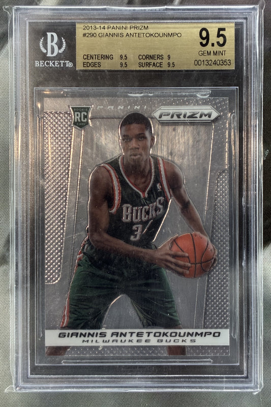 2013 Panini Prizm Giannis Antetokounmpo Rookie #290 BGS 9.5 GEM MINT – Bucks RC
