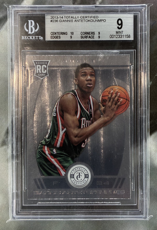 2013-14 Totally Certified Giannis Antetokounmpo RC #236 BGS 9 – Bucks Rookie Card