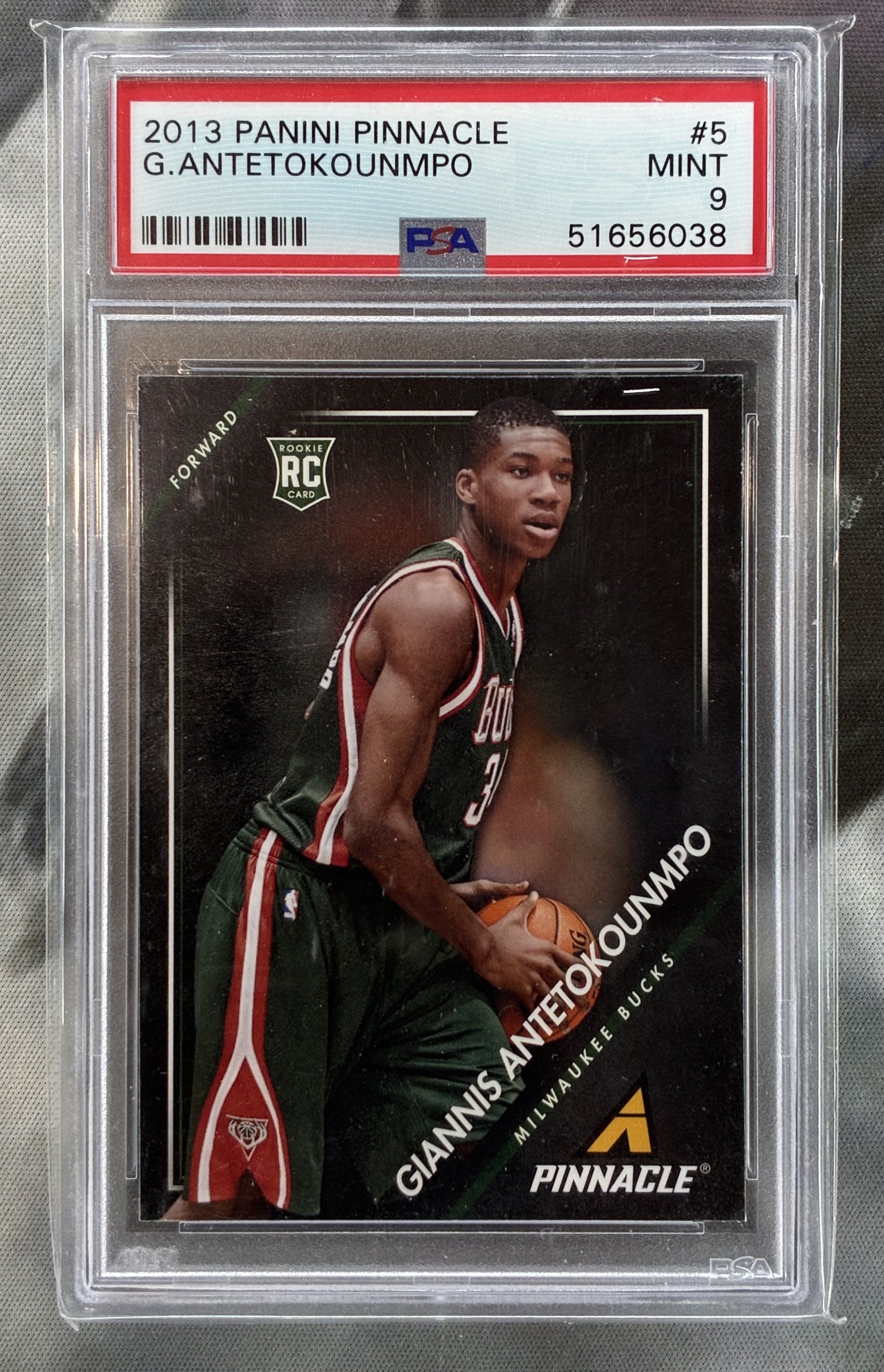 2013 Panini Pinnacle Giannis Antetokounmpo Rookie RC #5 PSA 9 MINT – Bucks
