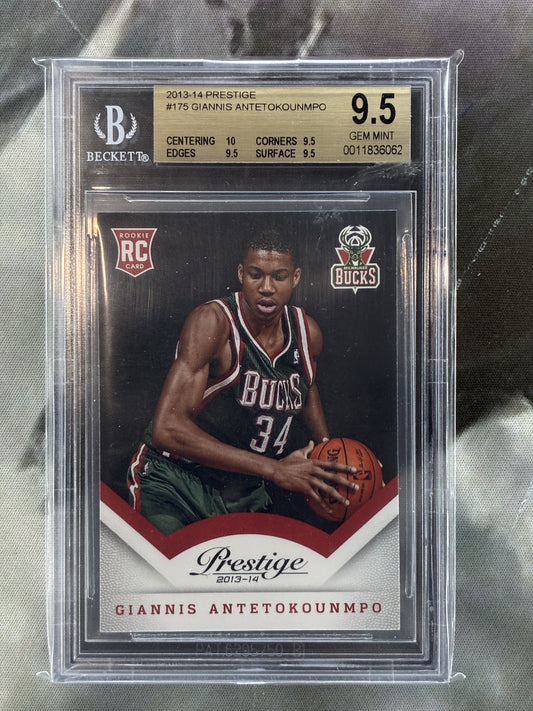 2013-14 Panini Prestige Giannis Antetokounmpo Rookie RC #175 – BGS 9.5 GEM MINT – Bucks