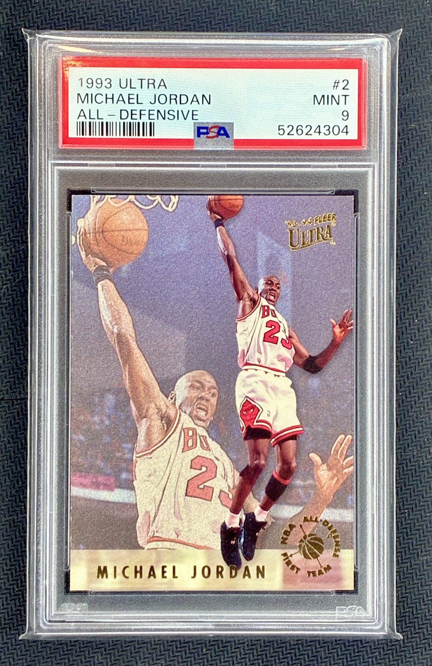 Michael Jordan 1993 Ultra Basketball All-Defensive #2 PSA 9 Mint Chicago Bulls HOF