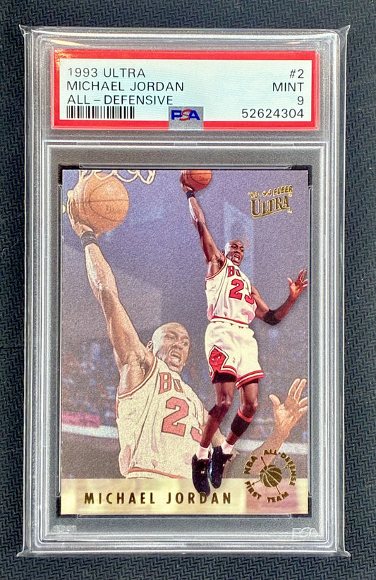 Michael Jordan 1993 Ultra Basketball All-Defensive #2 PSA 9 Mint Chicago Bulls HOF