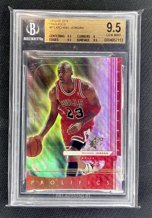 Michael Jordan 1999 SPx Prolifics #P1 BGS 9.5 Gem Mint Chicago Bulls HOF Basketball Card
