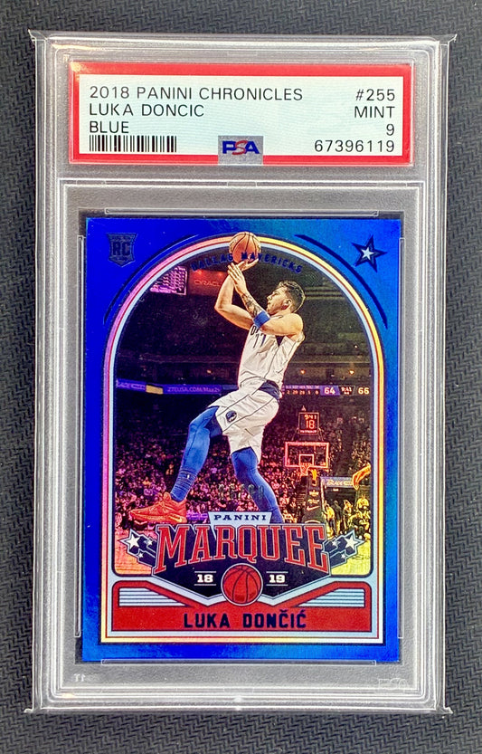 Luka Doncic 2018-19 Panini Chronicles Marquee Rookie #255 Blue /99 PSA 9 Dallas Mavericks
