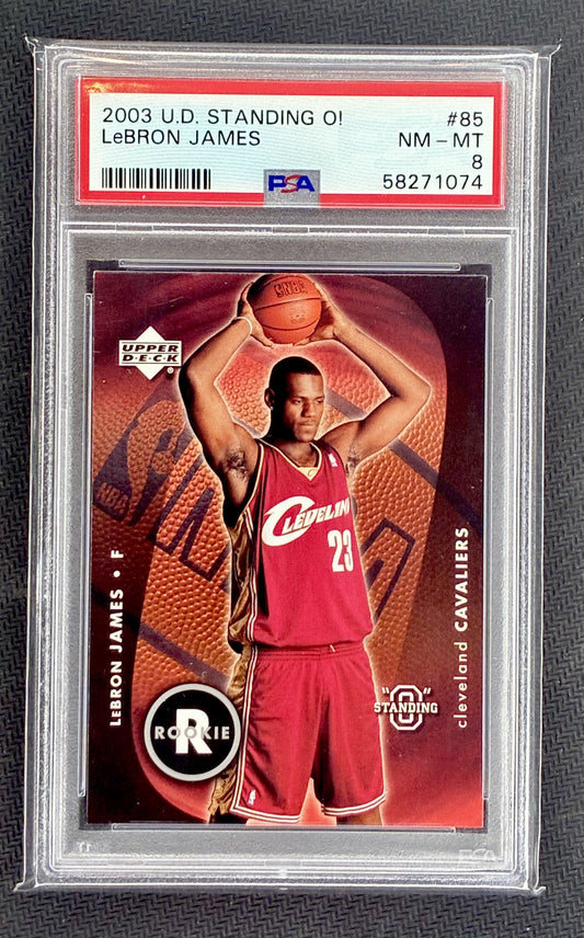 LeBron James 2003 Upper Deck Standing “O”! Rookie #85 PSA 8 Cleveland Cavaliers