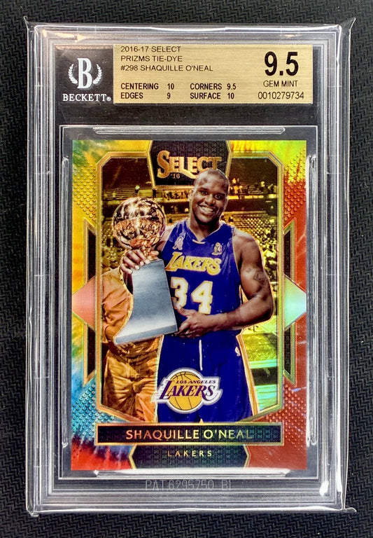 Shaquille O’Neal 2016-17 Panini Select Courtside Tie-Dye Prizm #298 /25 BGS 9.5 Gem Mint Lakers HOF