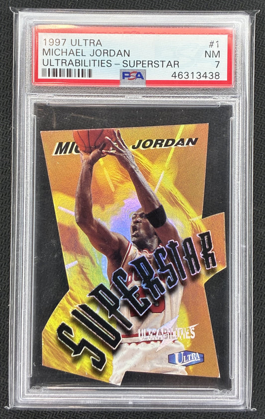 PSA 7 Michael Jordan 1997 Ultra UltraBilities Superstar Insert Basketball Card