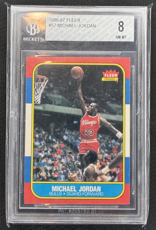 BGS 8 Michael Jordan 1986 Fleer Rookie #57 Chicago Bulls Basketball Card