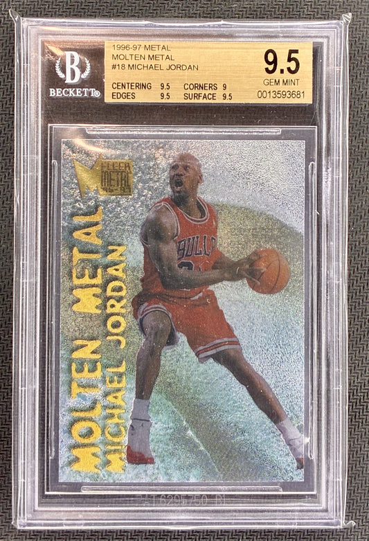 BGS 9.5 Michael Jordan 1996 Fleer Molten Metal Foil Insert Basketball Card