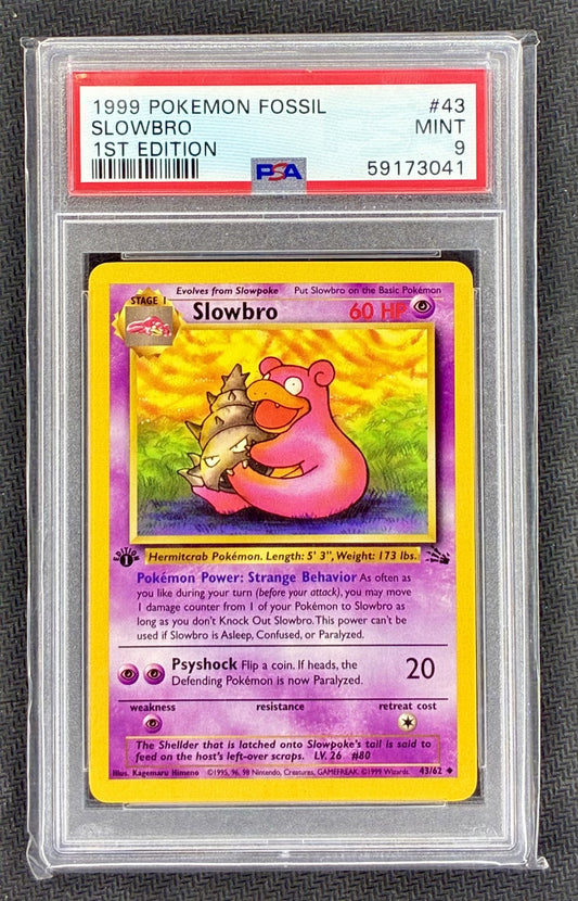 PSA 9 Slowbro 43/62 1st Edition Fossil Set 1999 Pokémon Card
