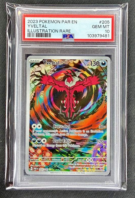 PSA 10 Yveltal 205/182 – Paradox Rift Illustration Rare (English Pokémon Card)