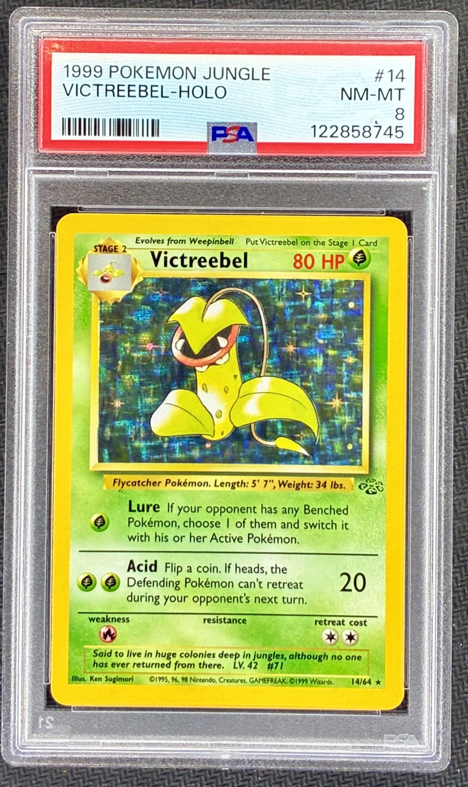 PSA 8 Victreebel – 1999 Pokémon Jungle Holo Rare #14/64 – Unlimited ...