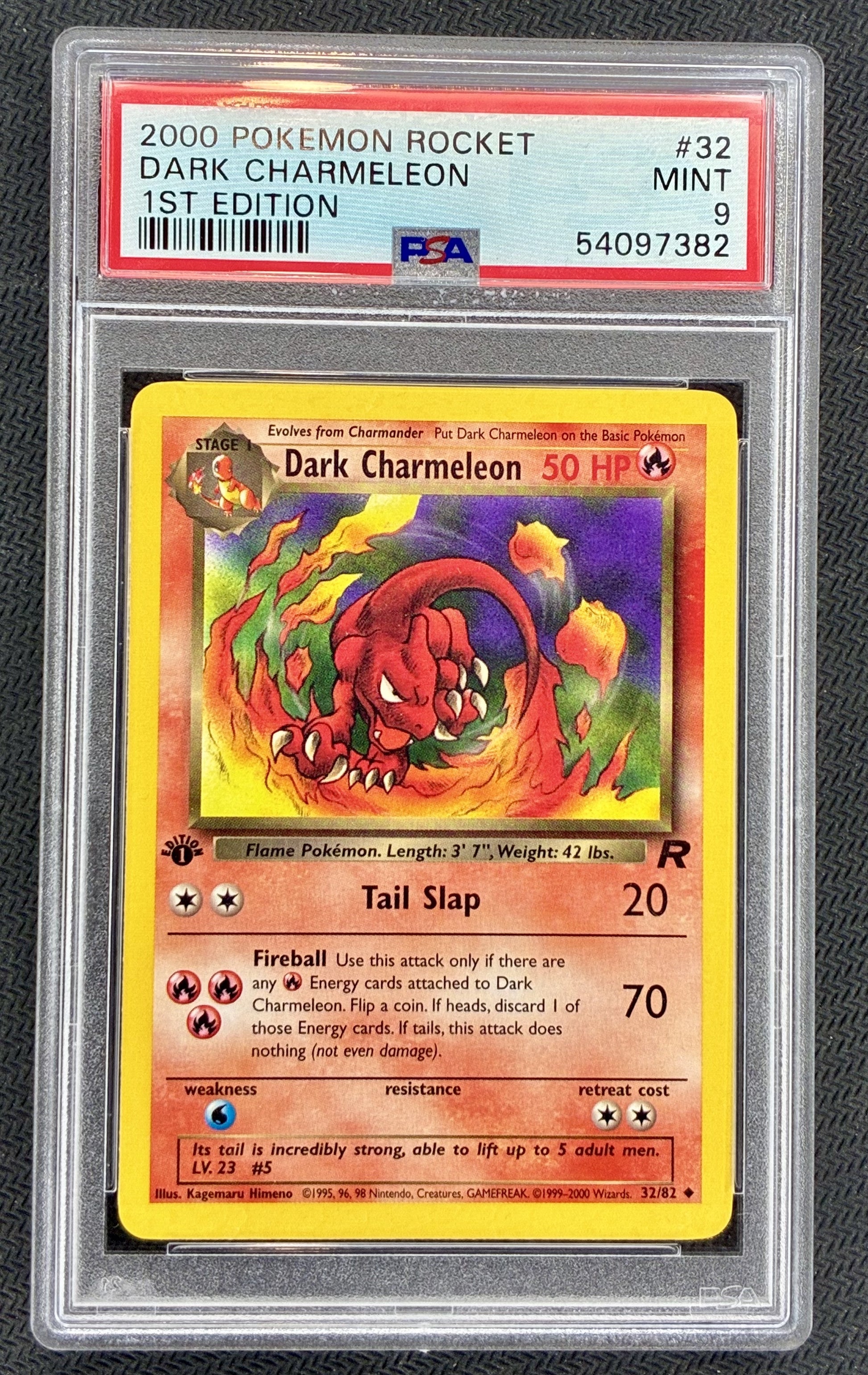 Dark Charmeleon 32/82 1st Edition Non-Holo Team Rocket PSA 9 Mint Pokémon Card