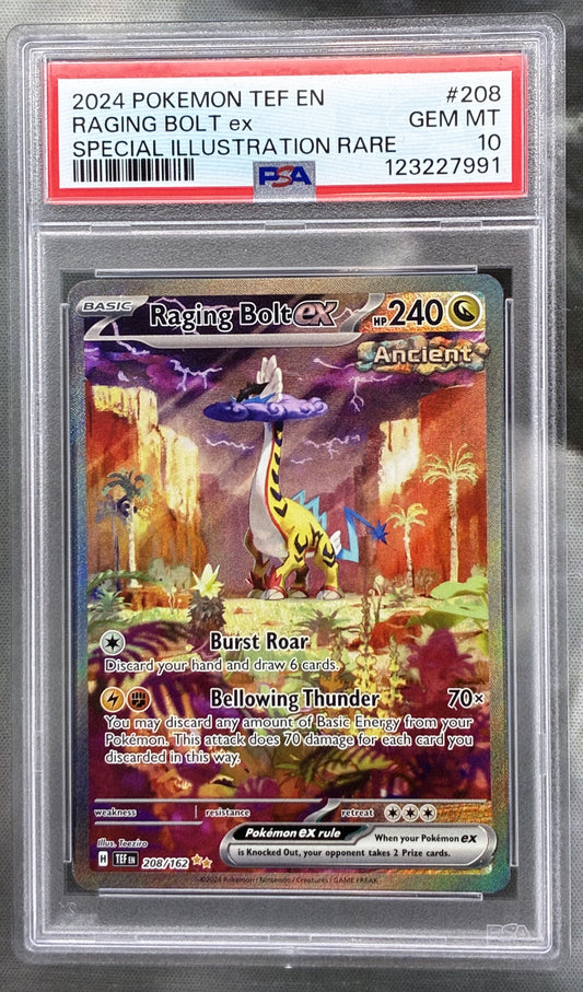 Pokémon Raging Bolt EX 208/162 Temporal Forces Special Illustration Rare PSA 10 Card