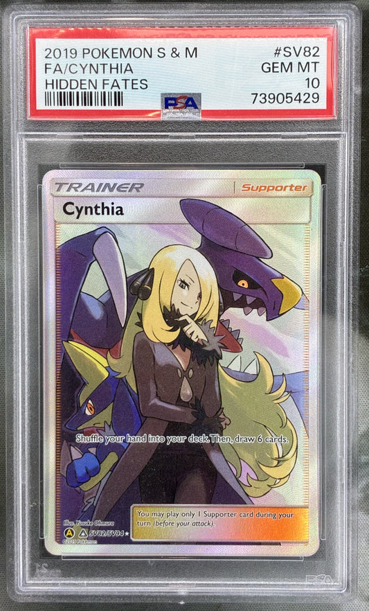 Pokémon Cynthia SV82/SV94 Hidden Fates Shiny Vault Full Art PSA 10 Card