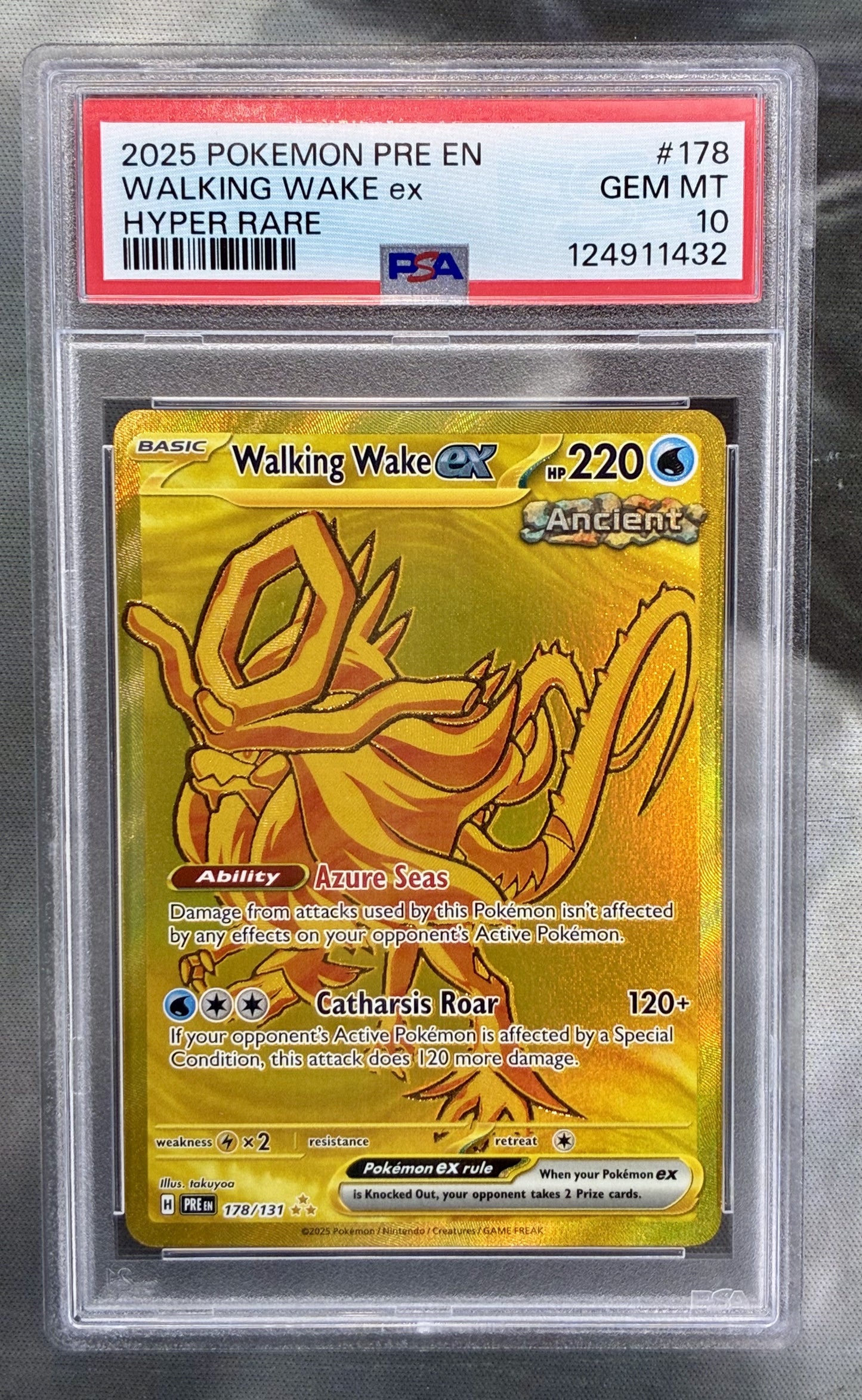 Pokémon Walking Wake ex 178/131 Prismatic Evolutions Holo Card PSA 10 Gem Mint Condition