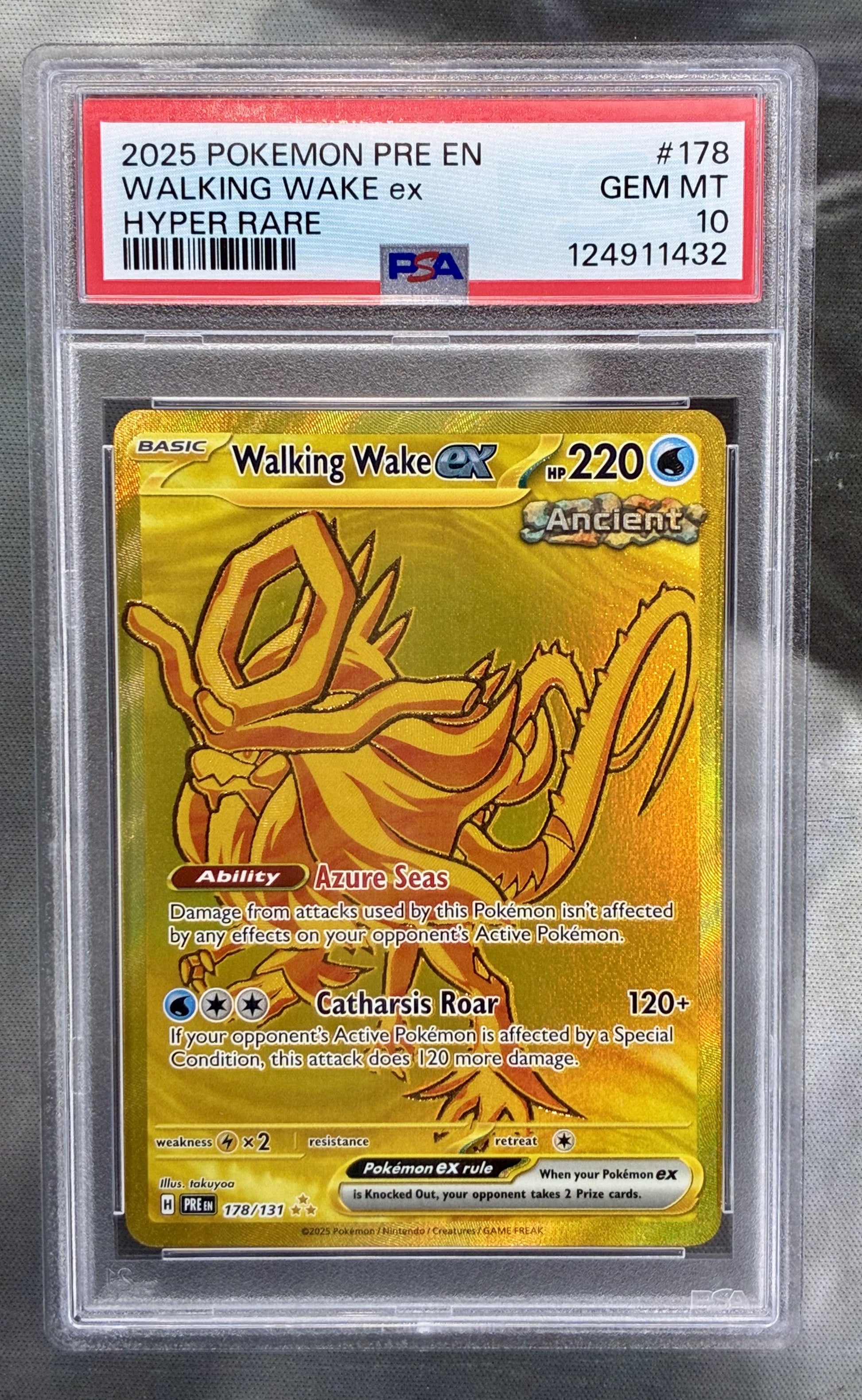 Pokémon Walking Wake ex 178/131 Prismatic Evolutions Holo Card PSA 10 Gem Mint Condition