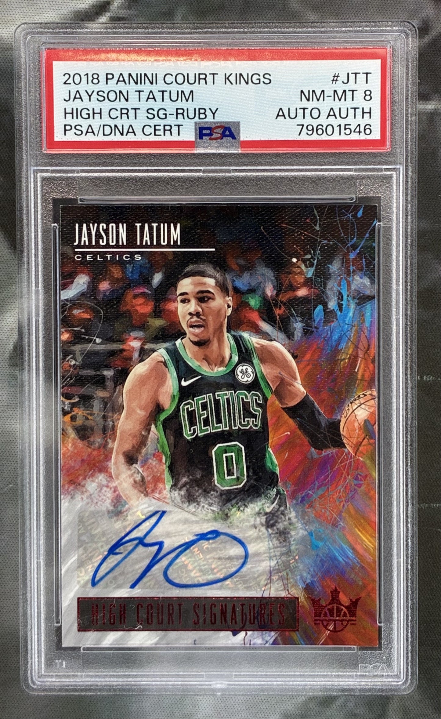 2018 Court Kings Jayson Tatum High Court Signatures Ruby Auto /25 (PSA 8) – POP 2