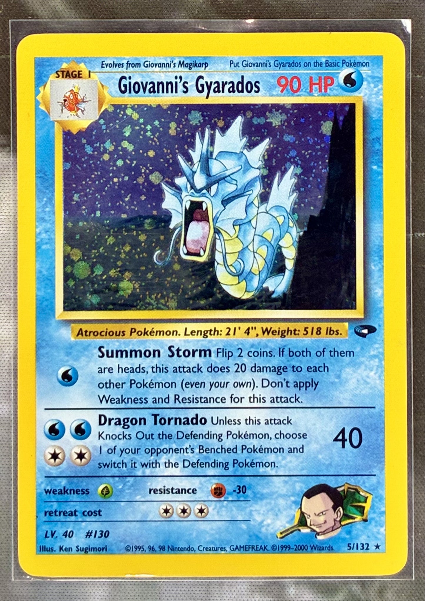 Giovanni’s Gyarados – 5/132 – Gym Challenge Holo Rare (NM)