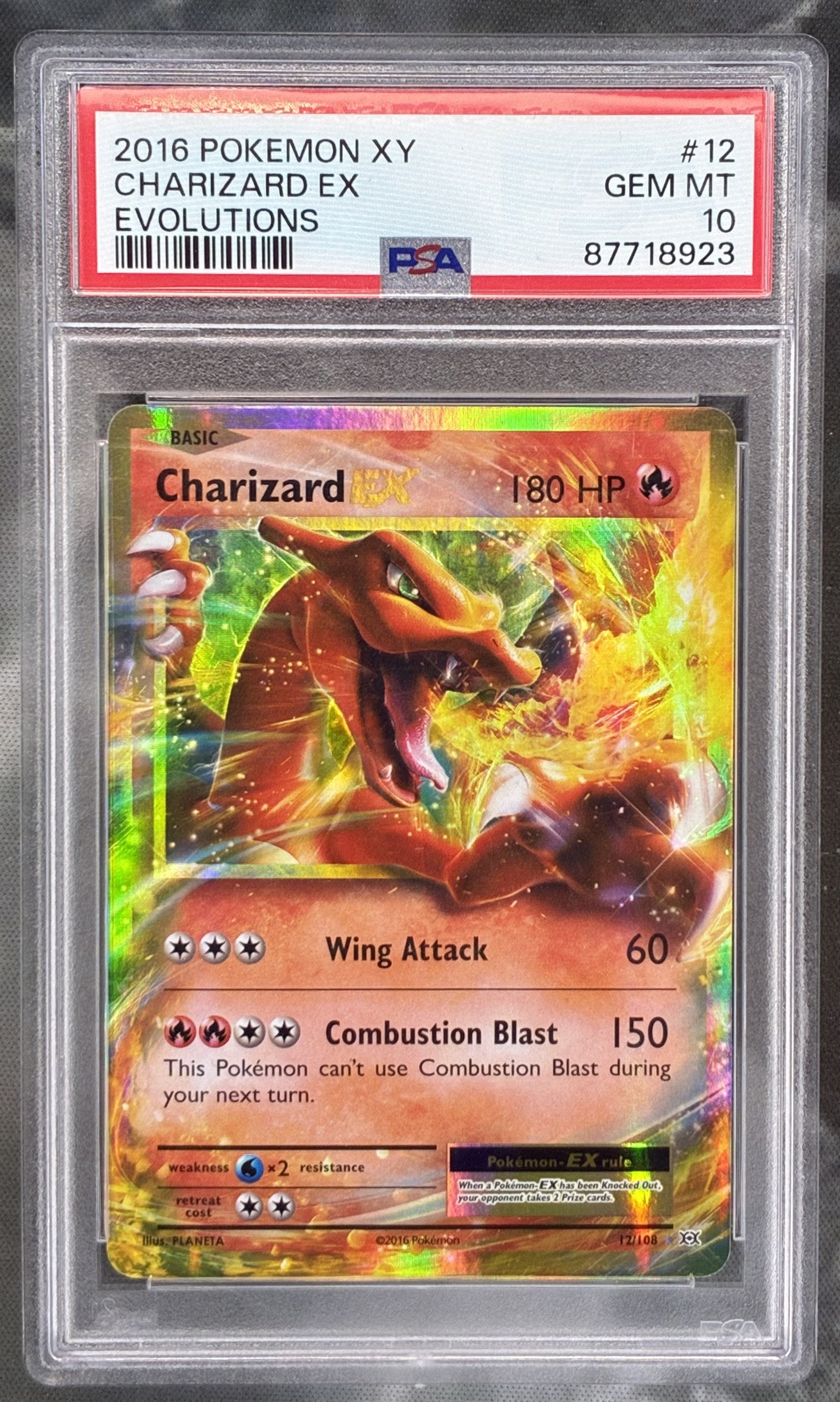 Pokémon Charizard-EX 12/108 XY Evolutions Holo Rare PSA 10 Gem Mint