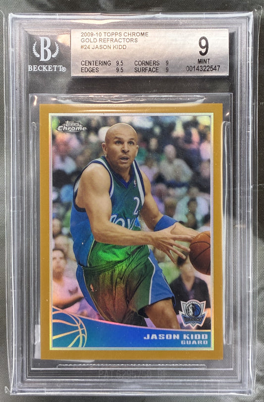 2009–10 Topps Chrome Jason Kidd Gold Refractor /50 BGS 9 Mint Basketball Card