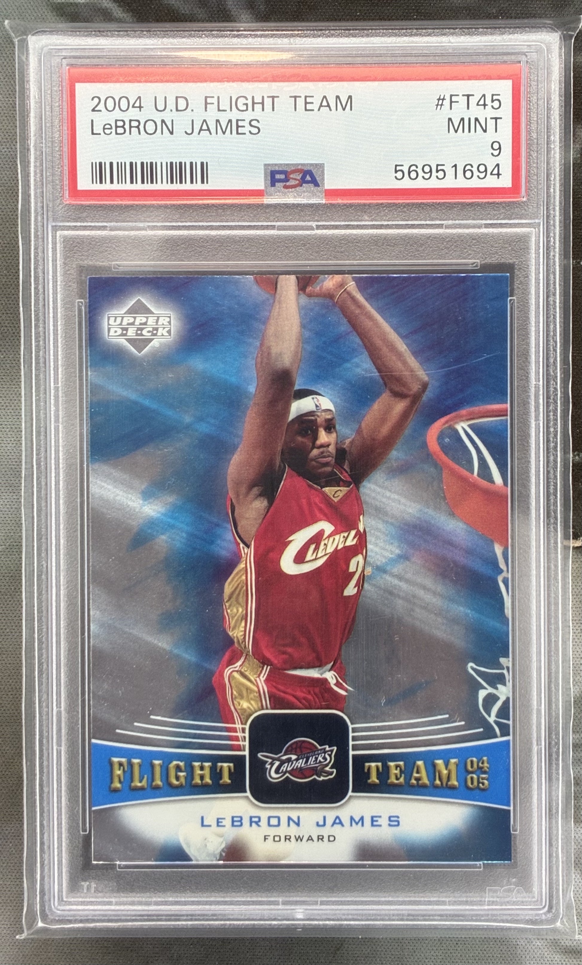 LeBron James 2004–05 Upper Deck Flight Team FT45 Insert PSA 9 Mint