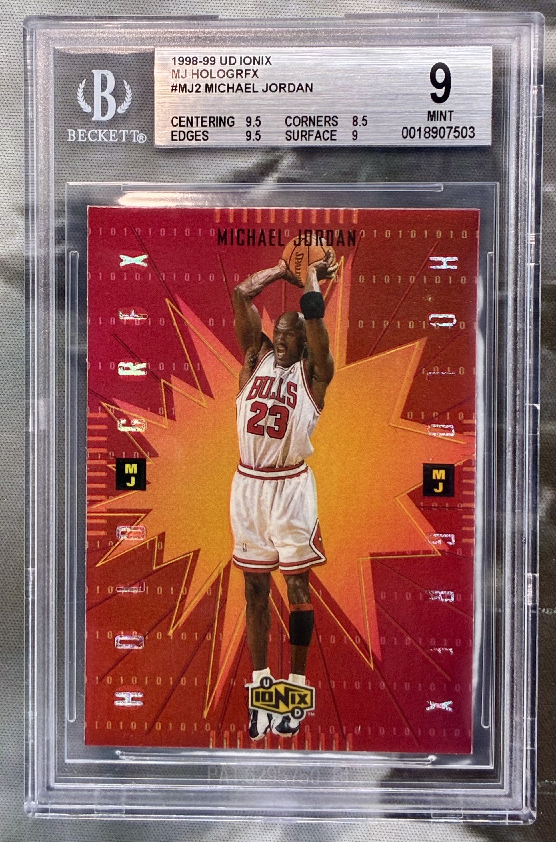 1998–99 Upper Deck Ionix Michael Jordan HoloGRFX #MJ2 BGS 9 Mint