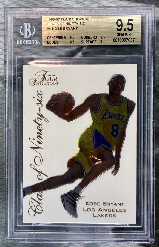 1996–97 Flair Showcase Class of ’96 Kobe Bryant Rookie Card BGS 9.5 Gem Mint