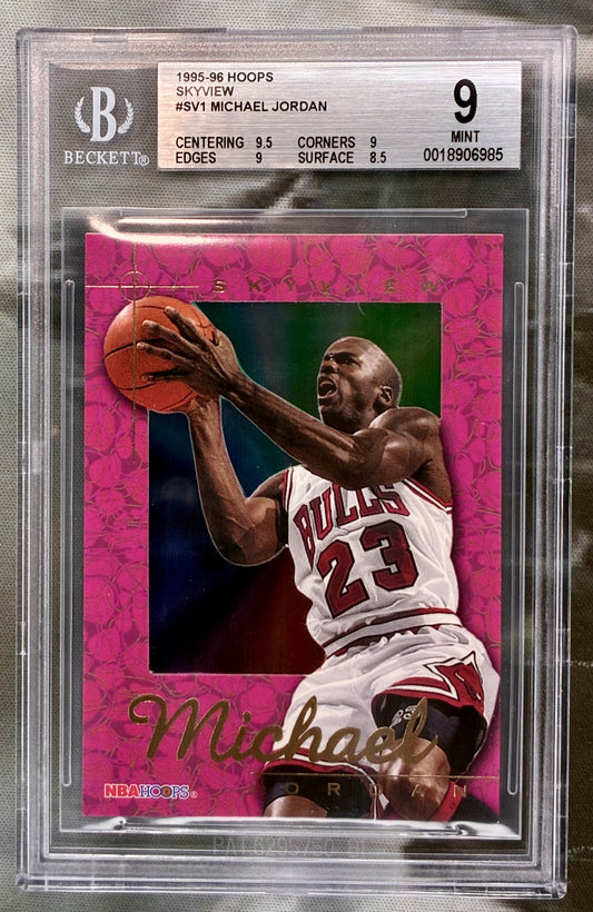 1995 Hoops SkyView #SV1 Michael Jordan Basketball Card BGS 9 Mint