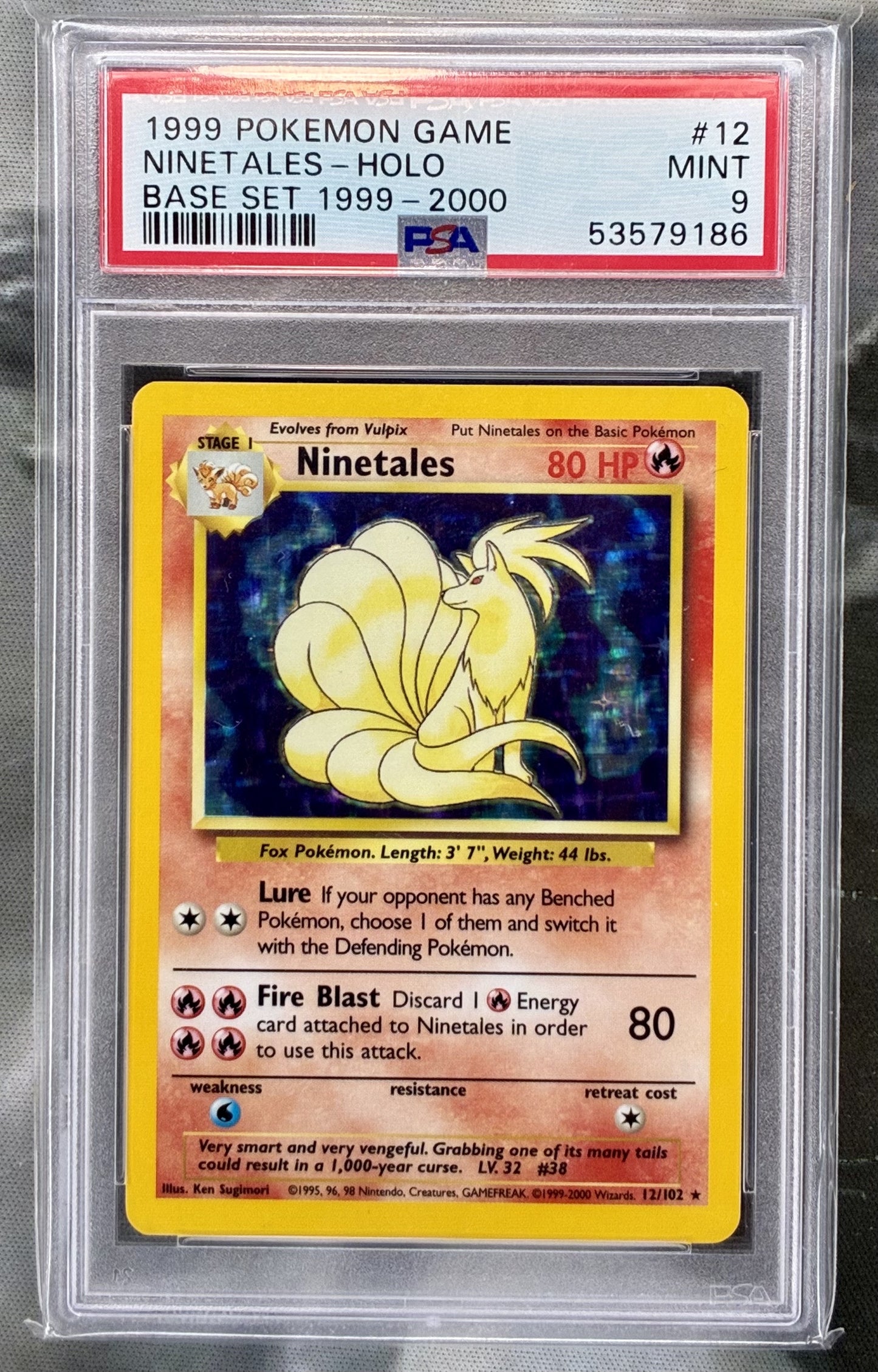 Pokémon Ninetales 12/102 Base Set Holo 4th Print PSA 9 Mint