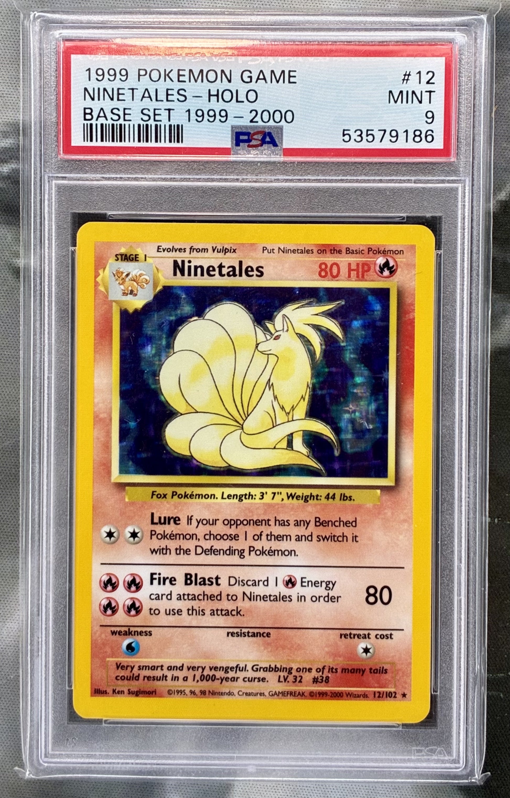 Pokémon Ninetales 12/102 Base Set Holo 4th Print PSA 9 Mint