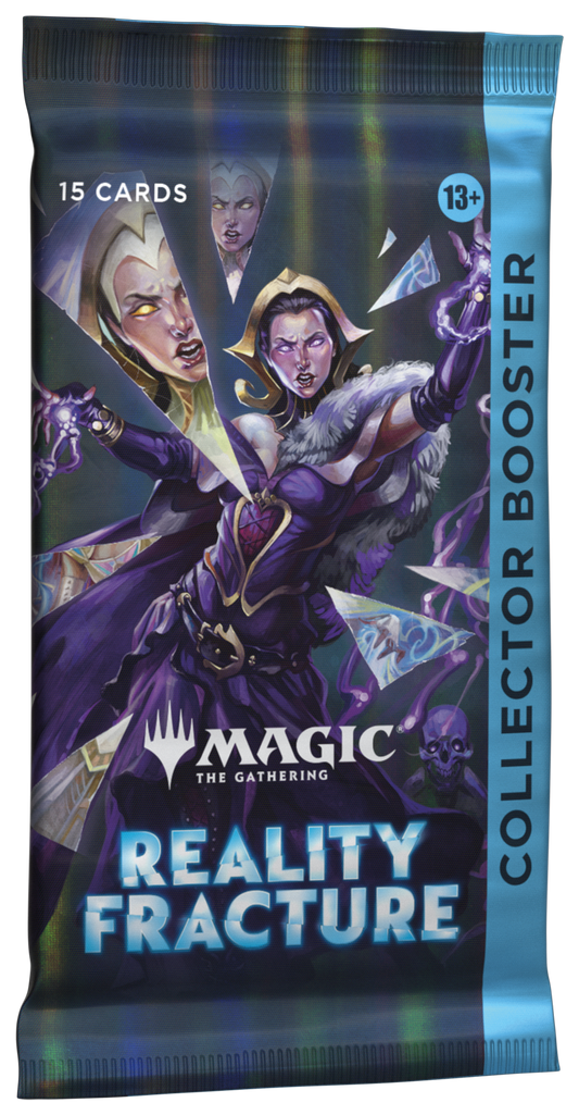 Magic: The Gathering Reality Fracture Collector Booster Pack containing 15 cards with Rares, Mythics, Traditional Foils, Surge Foils, Echoed Pairs and premium treatments.