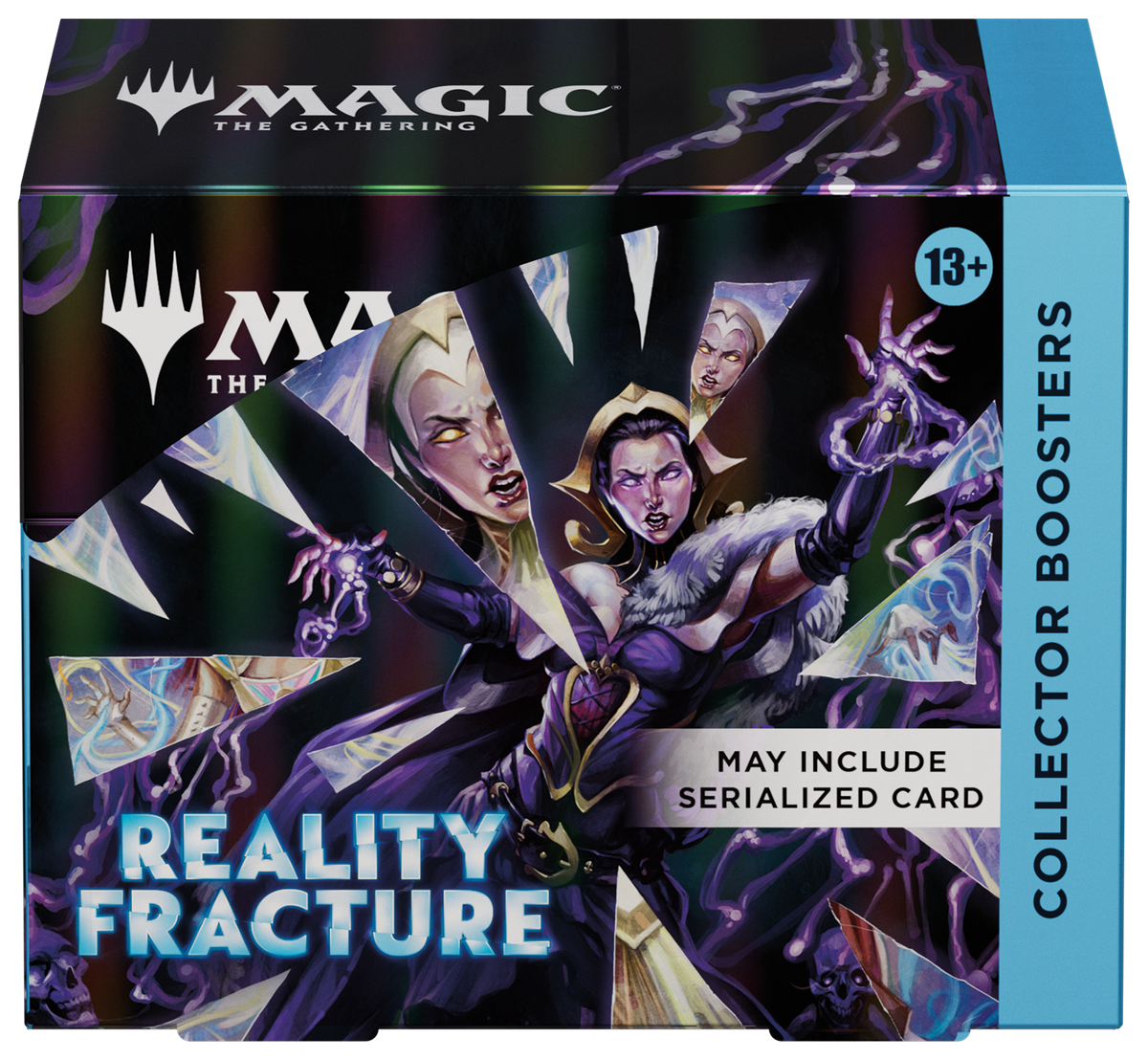 Magic: The Gathering Reality Fracture Collector Booster Box containing 12 Collector Boosters with foils, Rares, Mythics, Echoed Pairs and premium MTG card treatments.