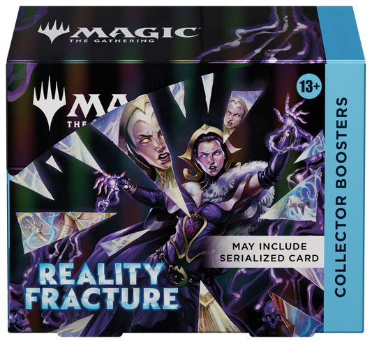 Magic: The Gathering Reality Fracture Collector Booster Box containing 12 Collector Boosters with foils, Rares, Mythics, Echoed Pairs and premium MTG card treatments.