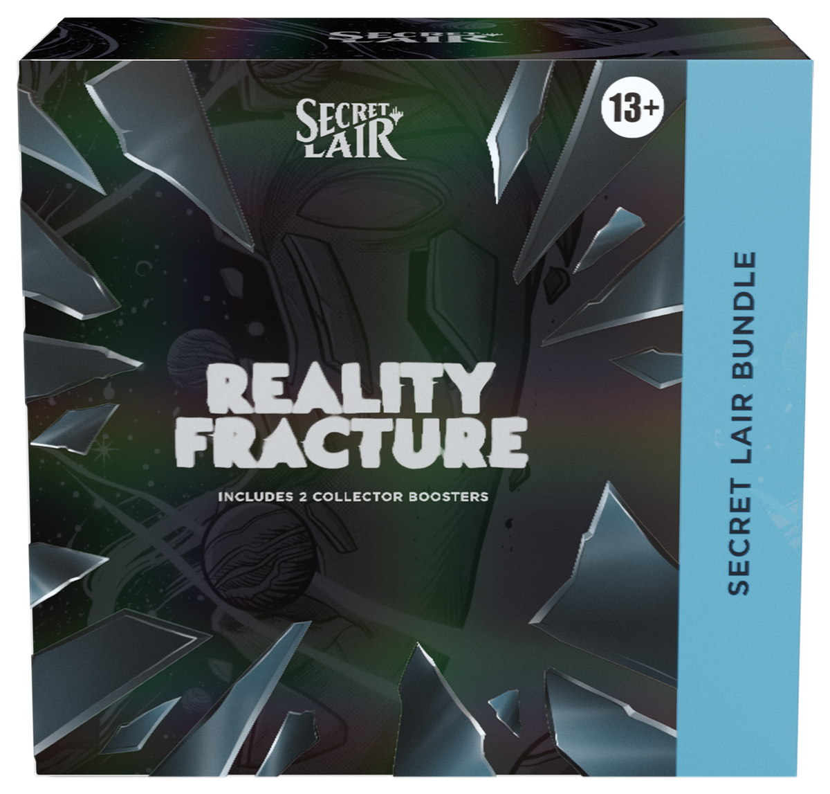 Magic: The Gathering Reality Fracture Secret Lair Bundle with 6 Play Boosters, 2 Collector Boosters, 2 exclusive foil Secret Lair promo cards, 20 foil basic lands and Spindown.