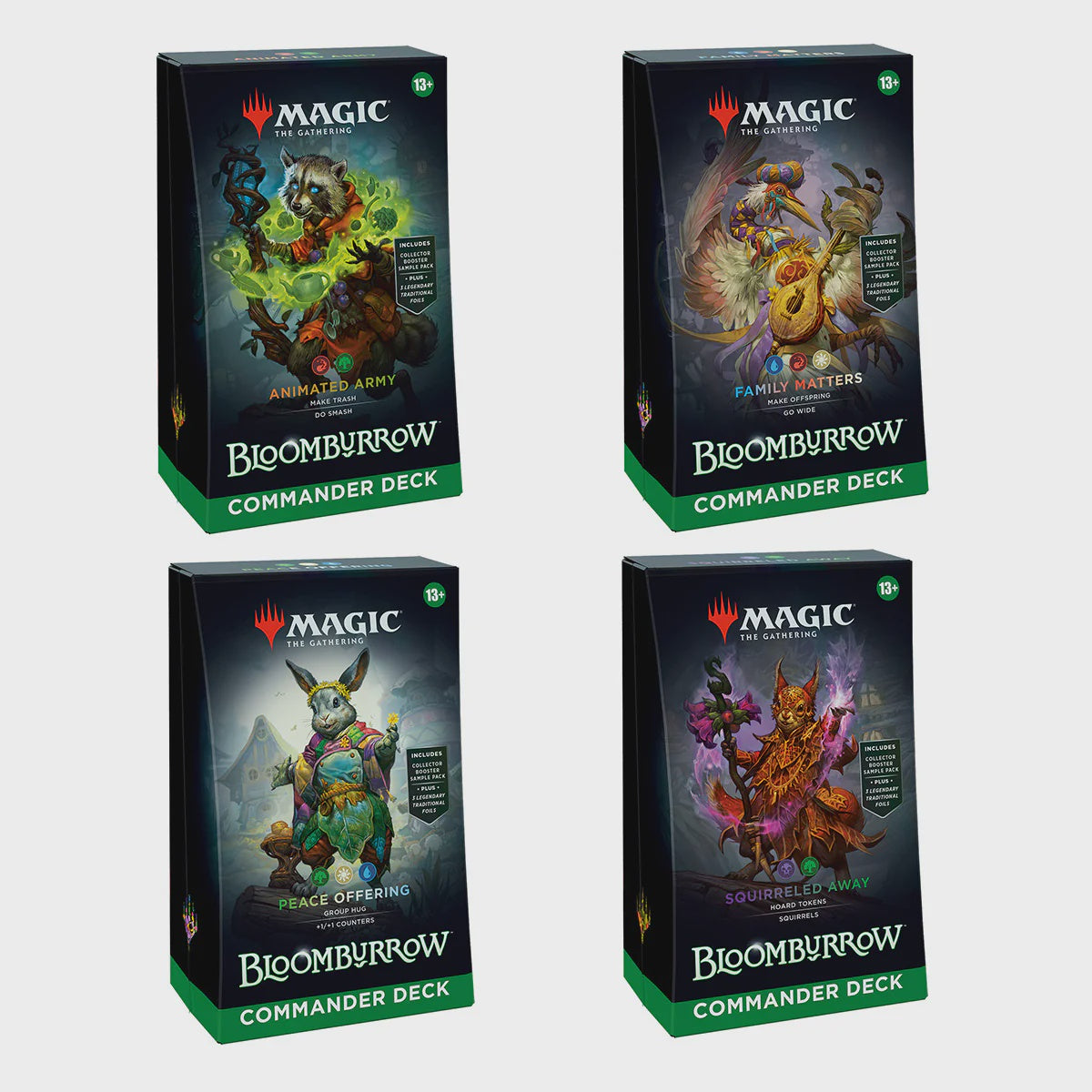 Bloomburrow Commander Deck Magic: The Gathering, factory sealed 100-card Commander deck with woodland animalfolk theme.