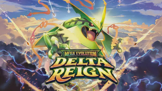 Delta Reign Pokémon TCG expansion banner for Urban Empire Collectables Newcastle prerelease event