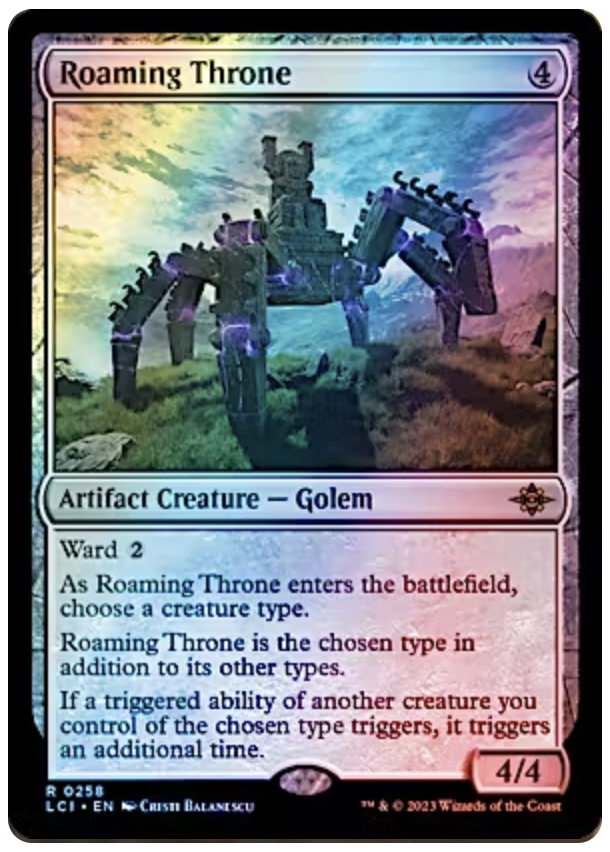 Near Mint Foil Roaming Throne from The Lost Caverns of Ixalan for Magic: The Gathering.