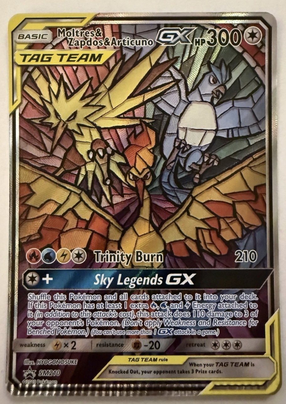 Pokemon Moltres Zapdos Articuno GX SM210 Error Crimp NM